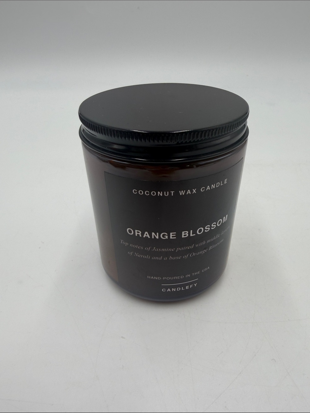 Orange Blossom Coconut Wax Candle - Amber Glass Jar